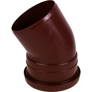 Bend 125 x 30 PVC m/1 muffe rødbrun