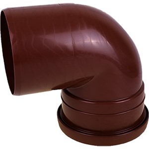 Bend 125 x 90 PVC m/1 muffe rødbrun