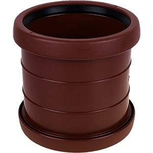 Dobbeltmuffe 110mm PP rødbrun